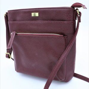 BURGUNDY SHOULDER BAG UNISEX MEDIUM